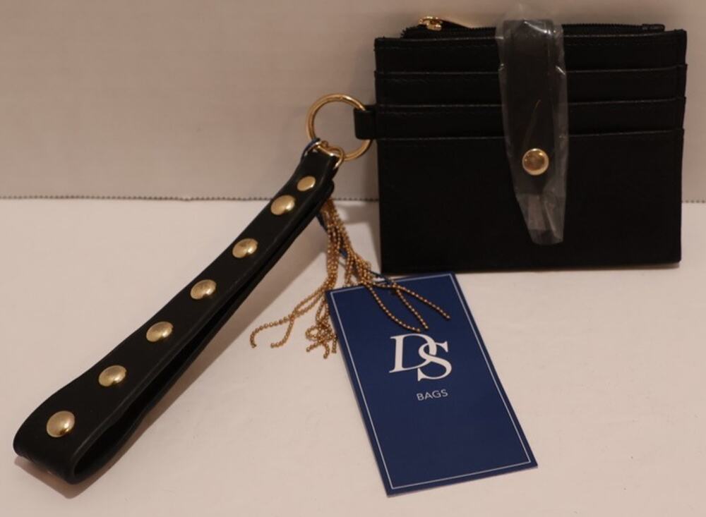 DS Bags Leather Wallet Key Ring Credit Card License Holder Wrist Strap NEW